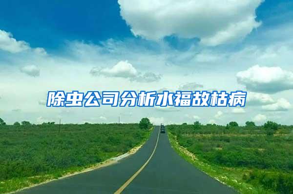 除蟲公司分析水福故枯病